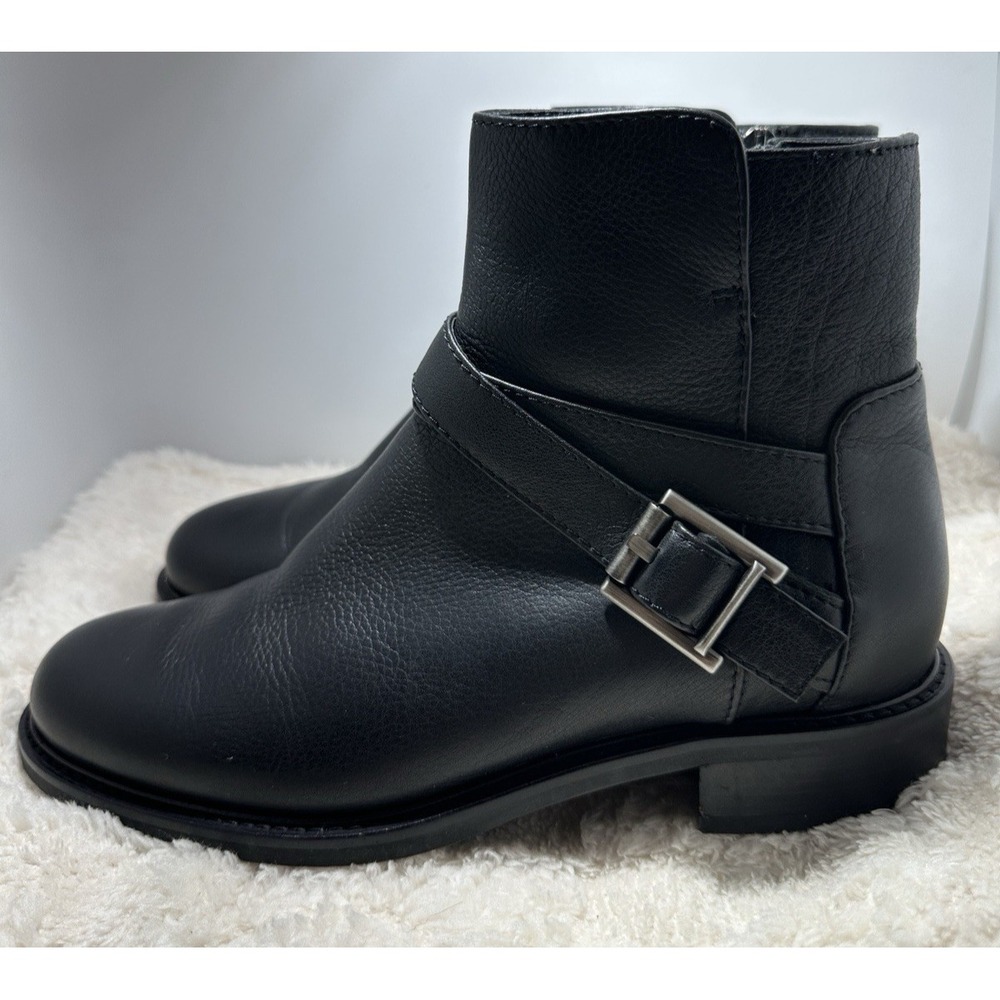 Aquatalia Bree Leather Boots‎ Women Size 7.5 Black Zipper Boho Festival
